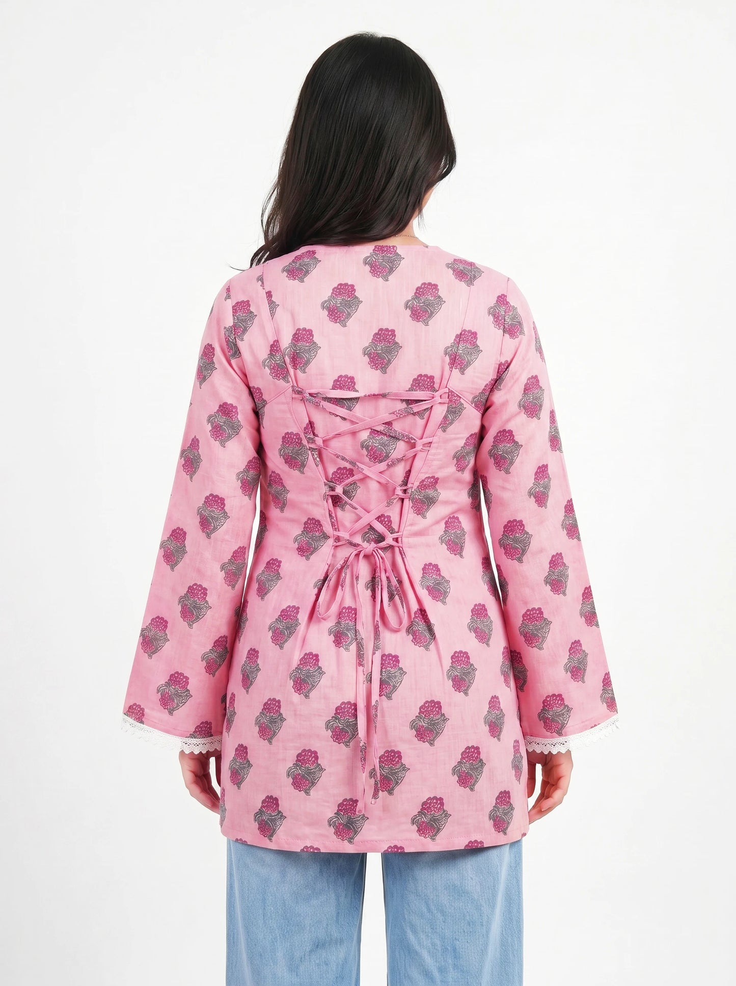 Graceful Peach Print Kurti