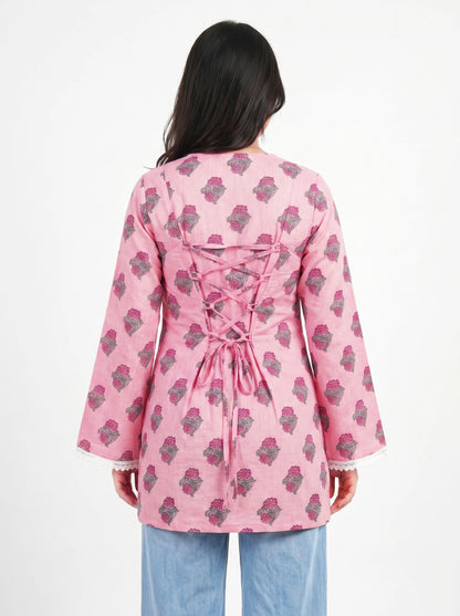 Graceful Peach Print Kurti