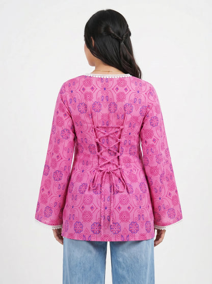 Phoolkari Pink Kurti