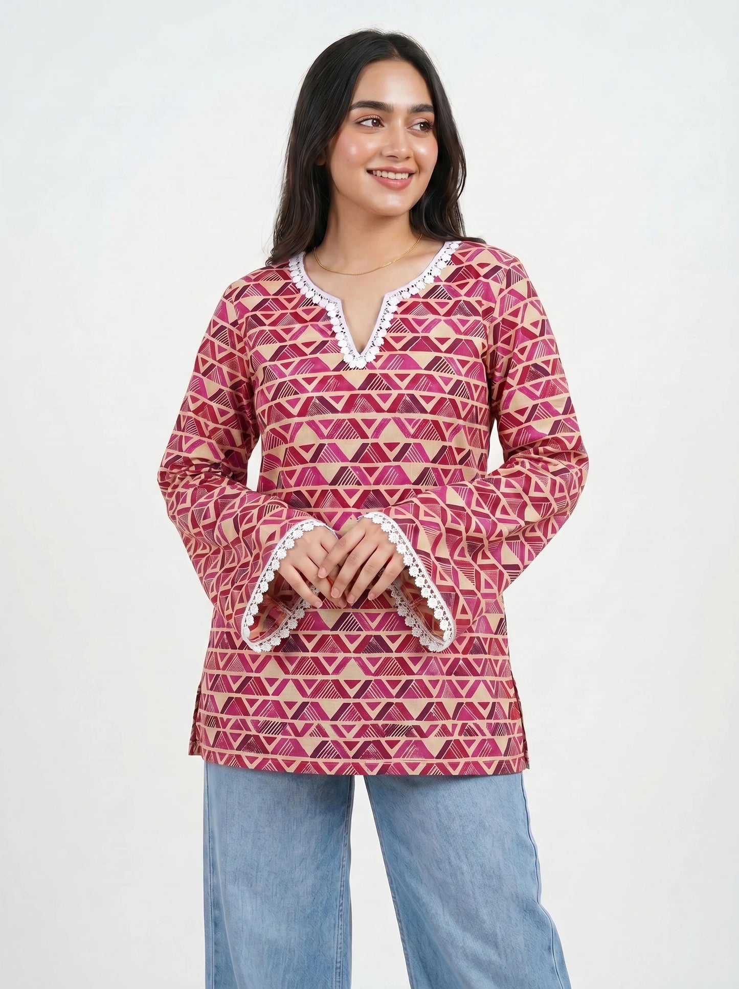 Rosewood Geometric Kurti