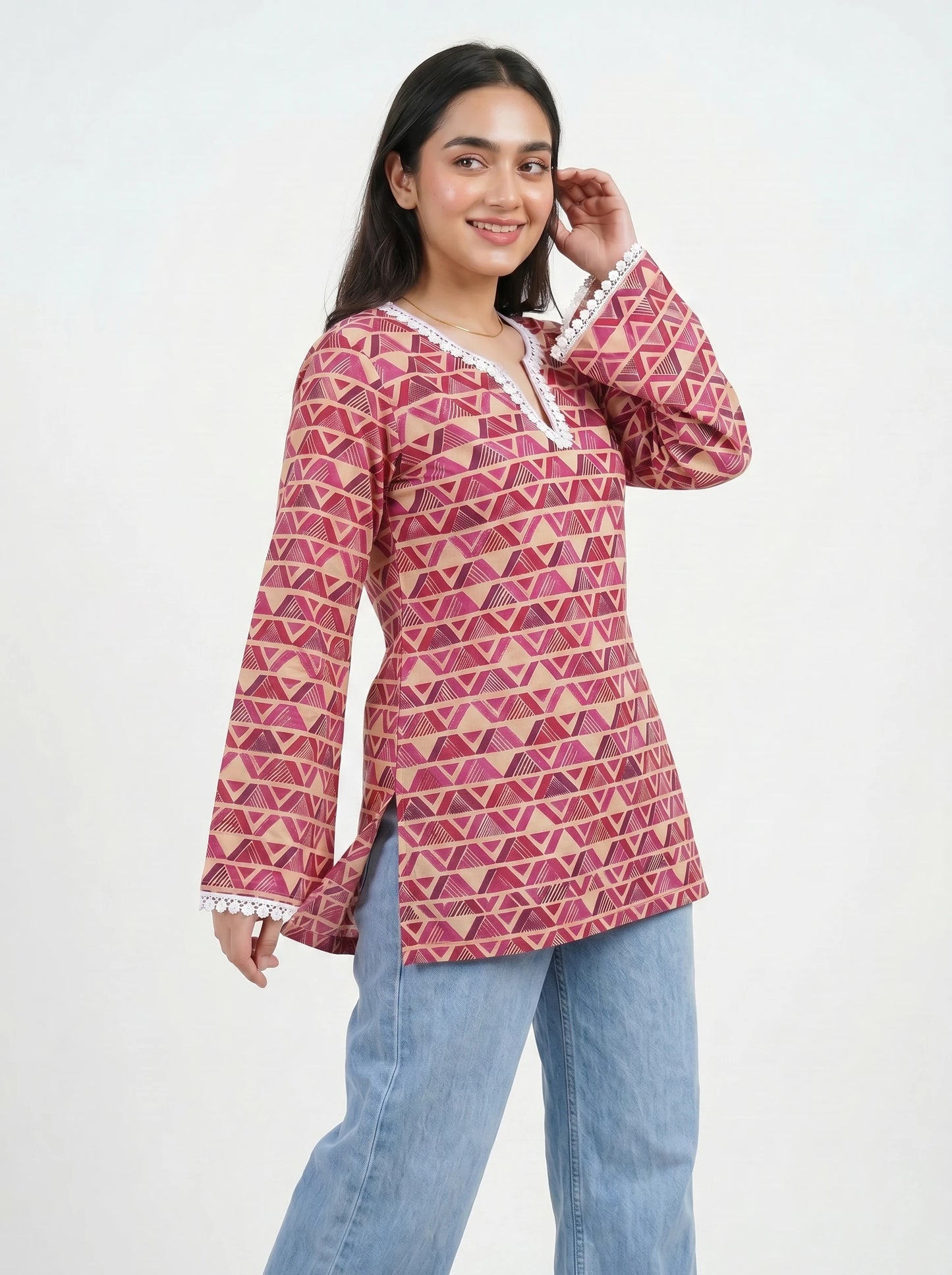 Rosewood Geometric Kurti